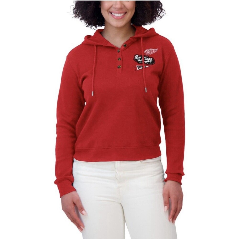 Detroit Red Wings NHL Thermal Hoodie Size XL Wear by Erin Andrews NWT $80